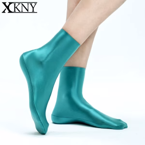 XClocKNYoung satin glossy socks solid high oil silk elastic socks satin glossy mid calf socks