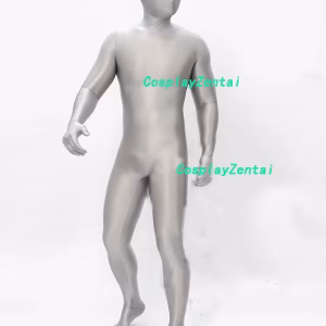 Illuminated Light Gray Premium Spandex Zentai Suit for Men/Women - Perfect for Halloween Costumes