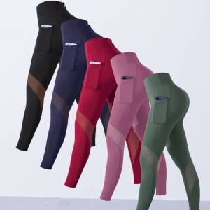 Women's Mesh Splicing Yoga Pants Shaping Leggings High Waist Tummy Control Lift Hips Running Workout Activewear Pants For Female