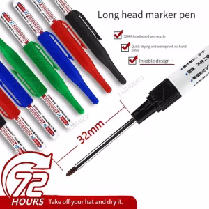 32/20mm Waterproof White Oily Deep Hole Long Nib Head Markers Pen Set for Metal Perforating Bathroom Woodworking Decoration Tool