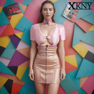 XClocKNYoung top satin glossy short sleeve tights clothes backless slim swim hot spring smooth sexy swimsuit