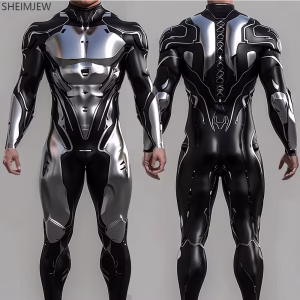 Cyber Mechanical Bodysuit Men's Halloween Punk Cosplay Costume Carnival Party Festival Stage Performance Anime Robot Bodysuit