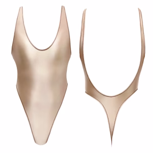 Masked staffs satin glossy tights one piece swimsuit high elastic and oily T-shaped bikini