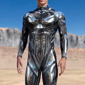 Men's 3D Printed Punk Iron Man Zentai Costume for Halloween & Parties