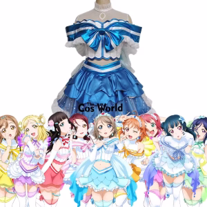 Customizable Aqours Love Live! Sunshine!! Anime Cosplay Costume Set for Nini, Riko, Dia, and More with Fish-Tail Accessories by Takami, Chika, and Kurosawa