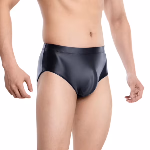 Satin Shiny Men's Panties Sexy Shaper U Bulge Pouch Briefs Elastic Man Lingerie Breathable Briefs Front Crotch Seamless Panties