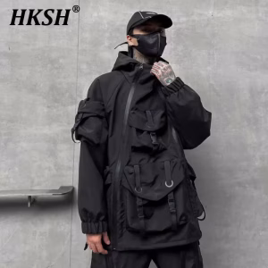 HKSH Autumn Winter New Men's Tide Dark Loose Techwear Jacket Trend High Street Leisure Function Charge Coat Workwear Coat HK2930