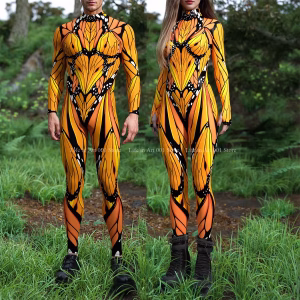 Yellow-Orange Butterfly Couple's Zentai Costume for Festivals & Parties