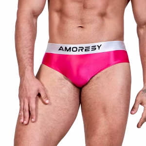 AMORESY Solid Color Ultra-thin Tight Swimming Trunks Mmulti-color Simple Sexy Beach Briefs Swimming Underwear