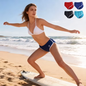 AMORESY Celaeno Series Women Glitter Spandex  Quickdry Elastic Briefs Underpants Swimming Surfing Trunks Sport Short Pants Beach