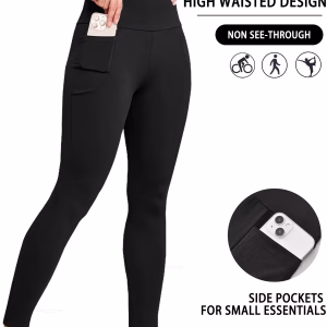 Super Soft Sports Leggings With Pockets For Women High Waisted Workout Yoga Running Push Up Gym Fitness Tight Pants Women's
