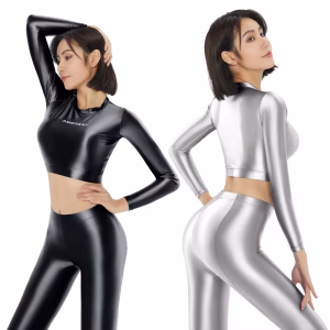 Amoresy-Hecate Series Long Sleeve Exposed Belly Sun Protection Fashion, Sexy Sports Swimwear, SWIMSUIT Top, Oily, Hot Spring