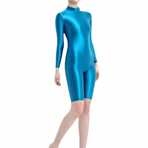 XCKNY Glossiness Series bodysuit High Neck Long Sleeve jumpsuit Unisex zipper Leotard OIL BODYSUIT